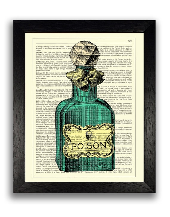Gothic Wall Art Print Poison Bottle Illustration Poster 8 x Etsy