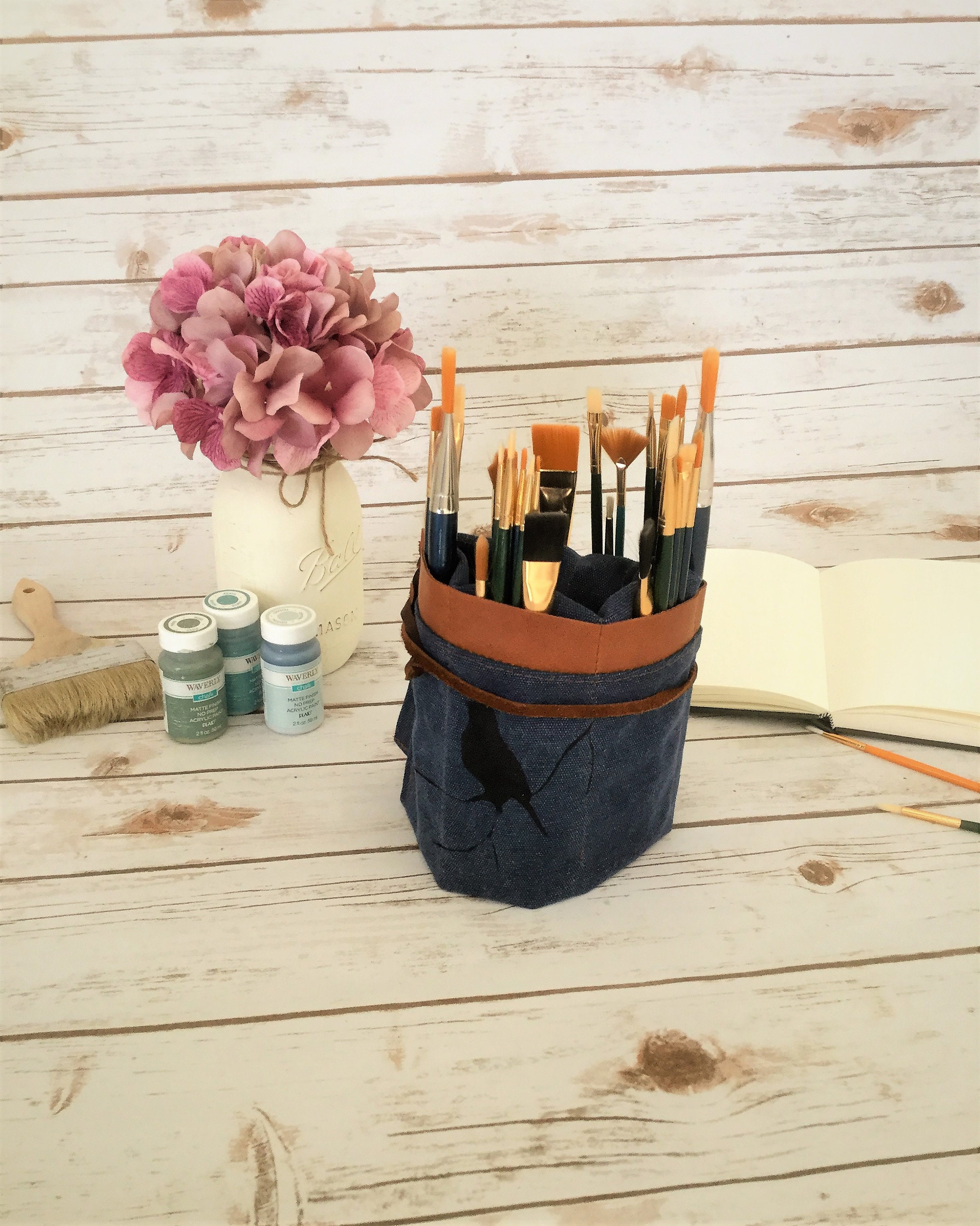 Paint Brush Roll, Artist Roll, Paint Brush Organizer, Artist pouch