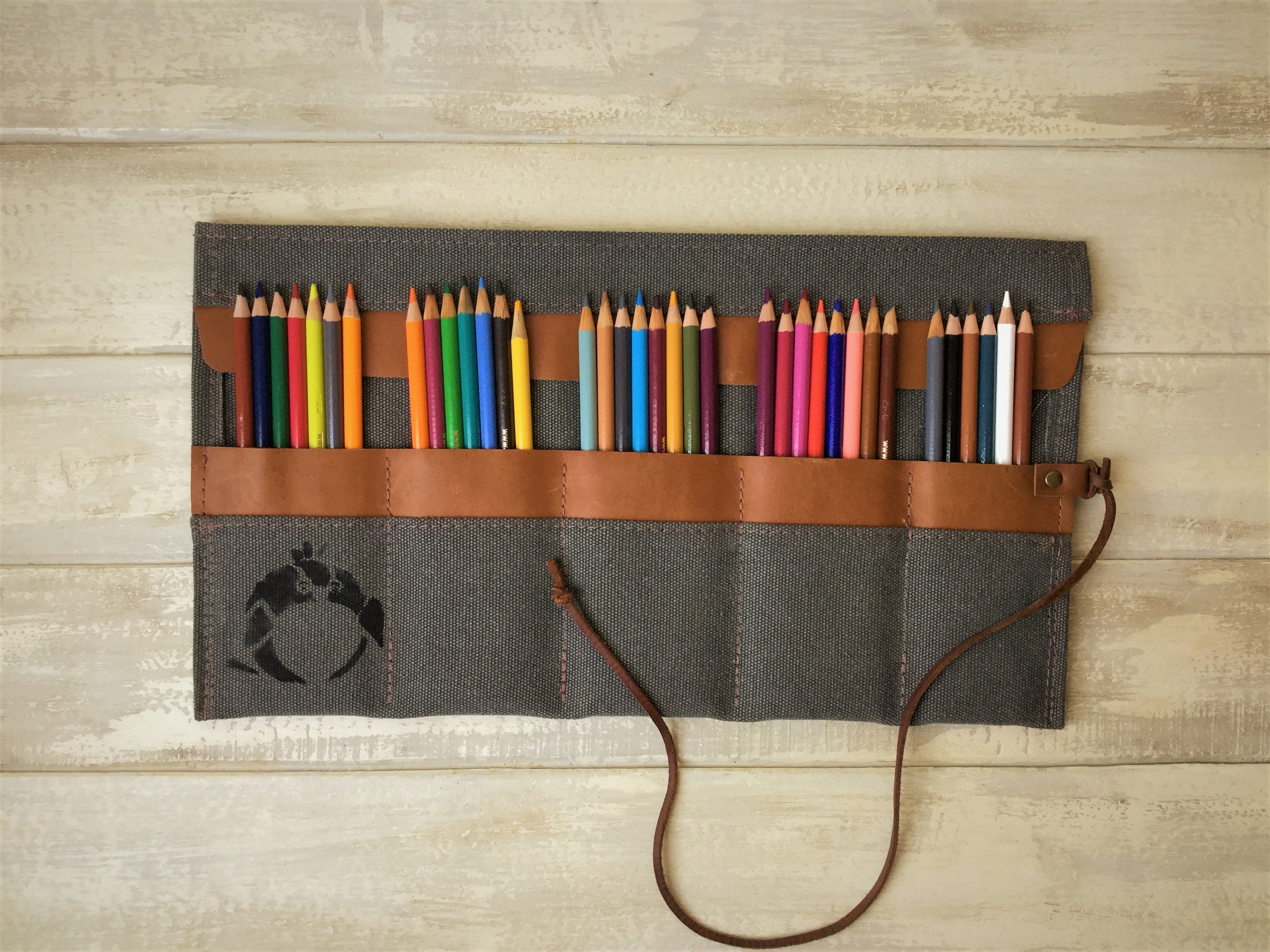 Pencil Roll, Pen Roll, Pencil Roll Up Case, Pencil Roll Canvas, Artist pouch, Pencil Travel Case
