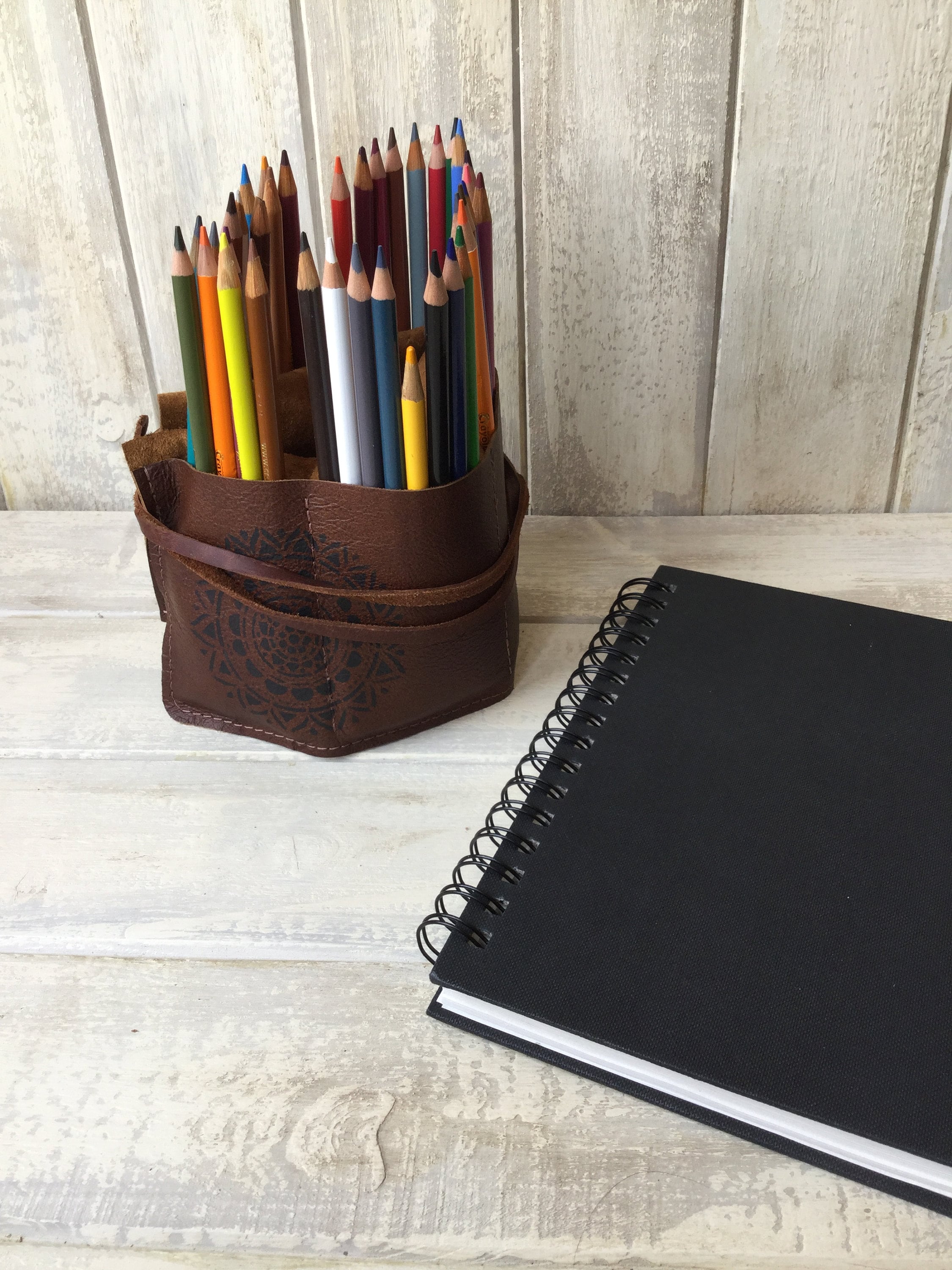 Personalized Leather Pencil Roll, Pen Roll, Pencil Roll Up Case, Artist