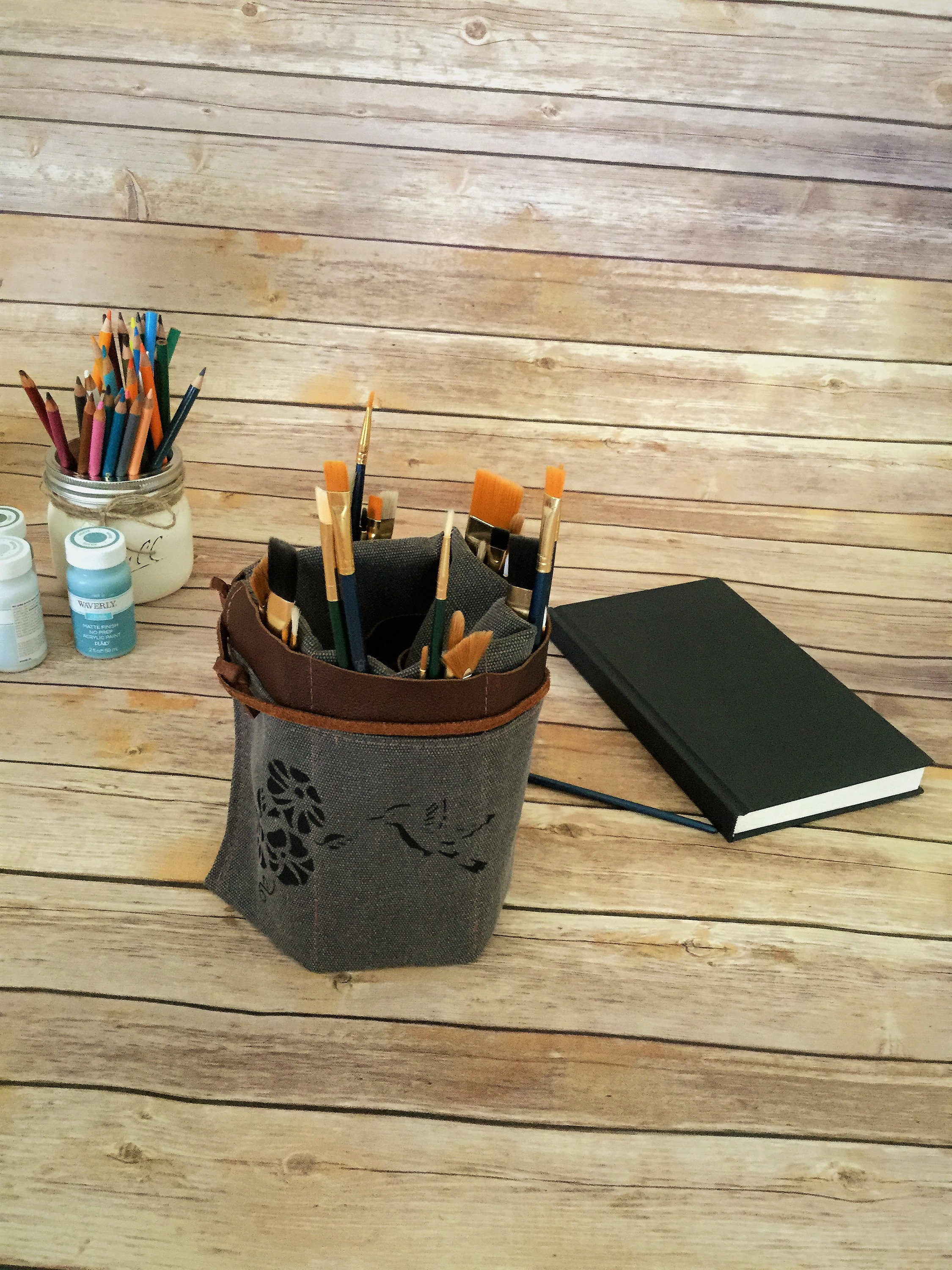 Paint Brush Roll, Artist Roll, Paint Brush Organizer, Artist pouch