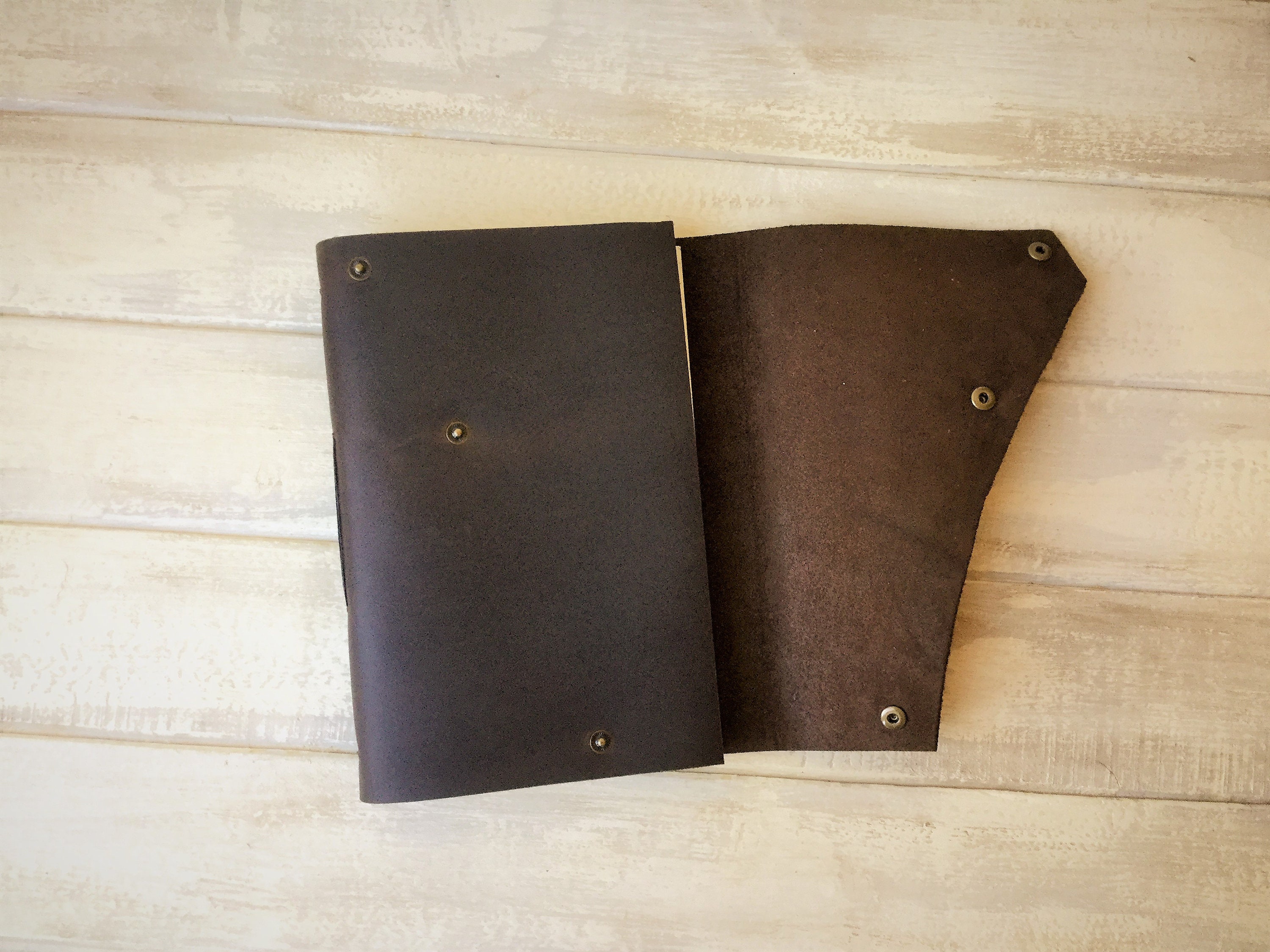 Large blank leather bound journal, portfolio, sketchbook, notebook, bible study journal with
