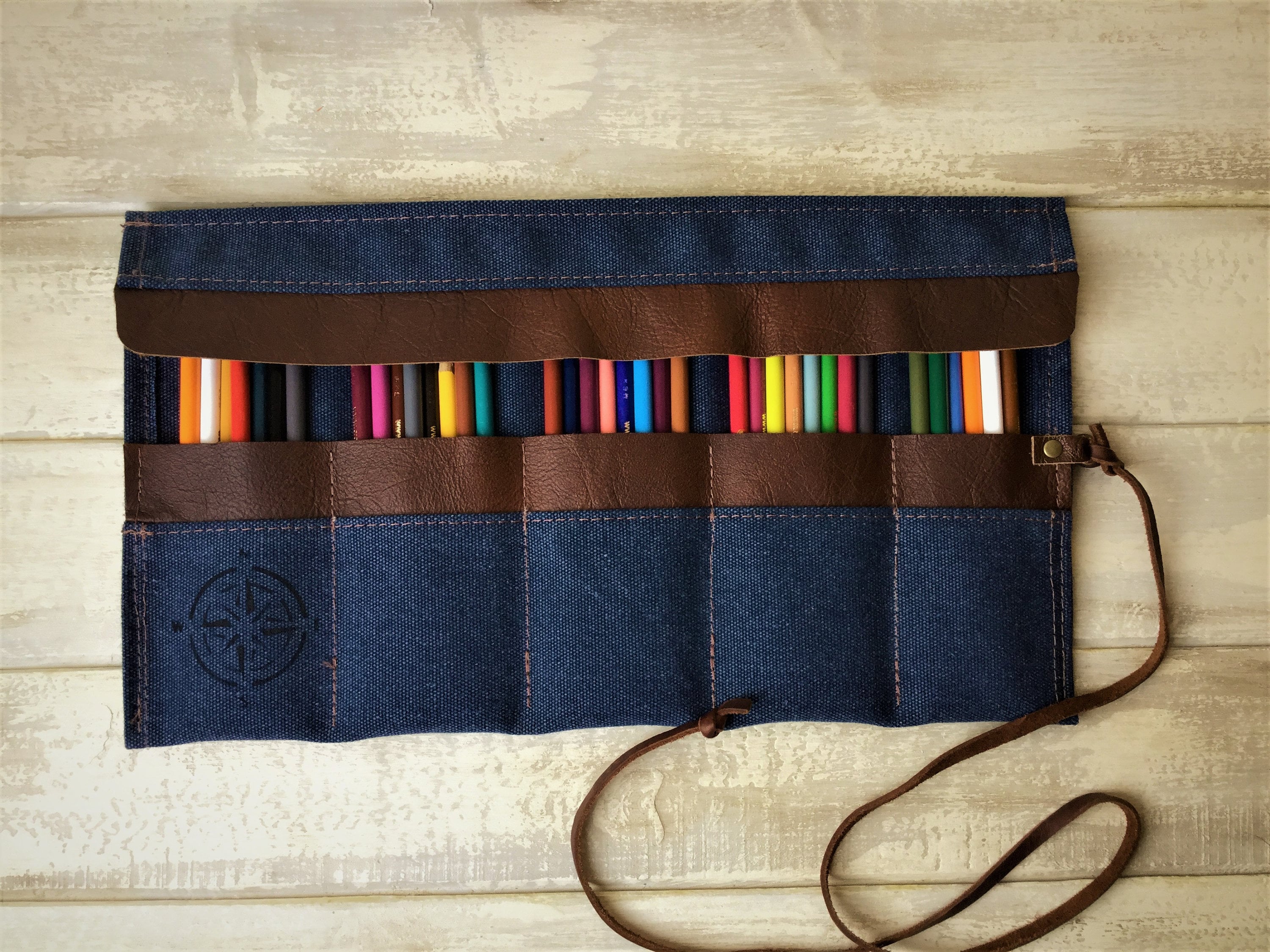 Personalized Pencil Roll, Pen Roll, Pencil Roll Up Case, Pencil Roll