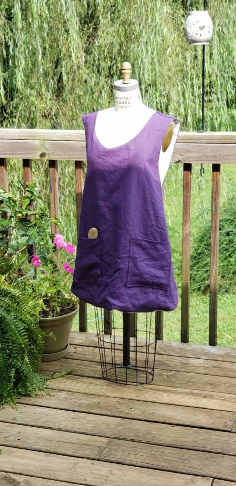 white pinafore apron plus size