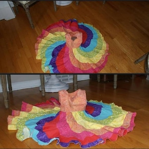 Rainbow Bright Colors Spinning Swirl Dress roygbiv