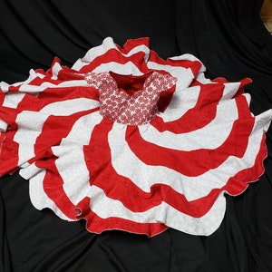 Peppermint Swirl Dress red and white