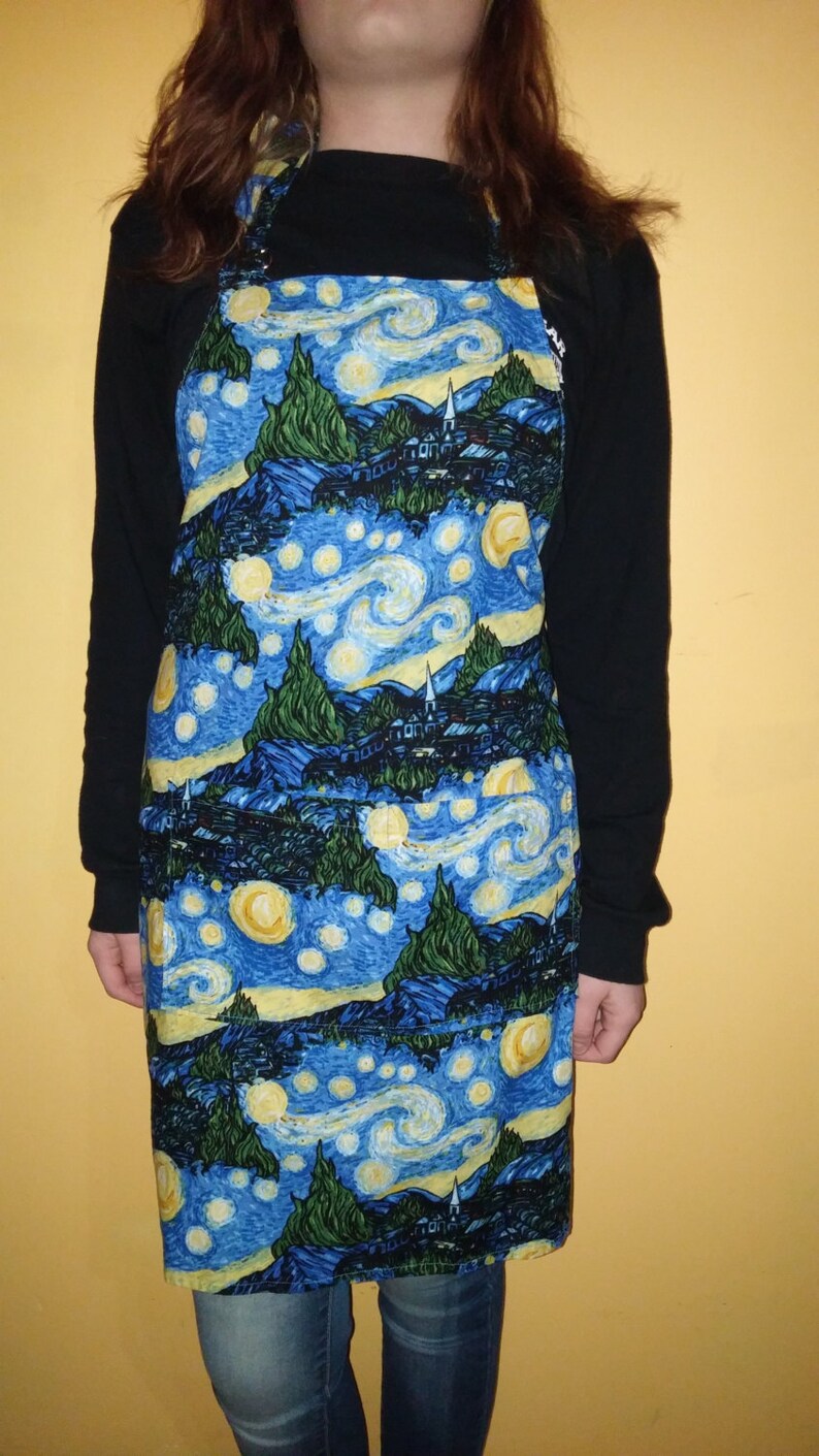 Van Gogh Apron Artist Apron Adult A Starry Night Ready to Ship Etsy