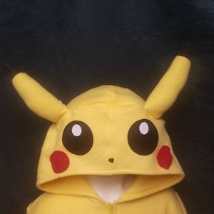 Pikachu Costume Sleeper Halloween Dress Up , Play Clothing, girl , boy grey with tail