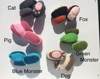 Knitted Baby Booties/Hat Set