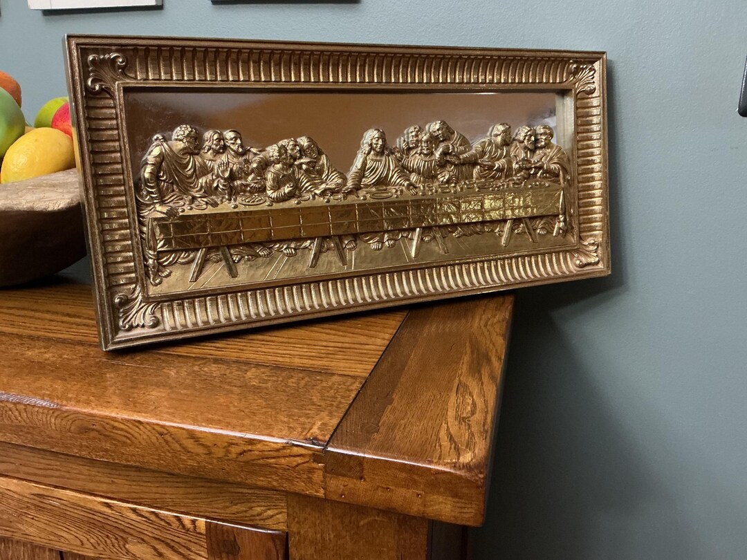 Vintage HOMCO Last Supper Wall Art Mirror – Resin Relief Scene - Etsy