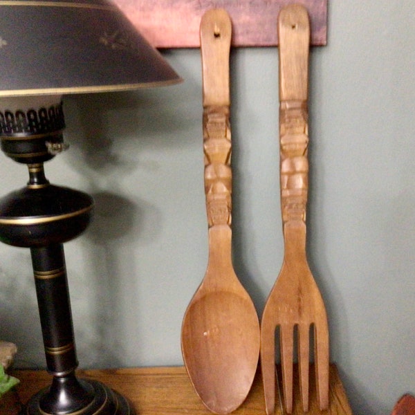 Wooden Fork and Spoon Wall Decor - Etsy