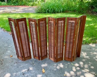 Vintage Lot of Tall Dark Wood Wooden Shutters Window, Wedding, Clutter ...