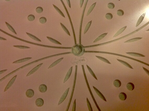 Vintage Square Pink Glass Ceiling Light Cover Girly Room Nursery Room Light Cover
