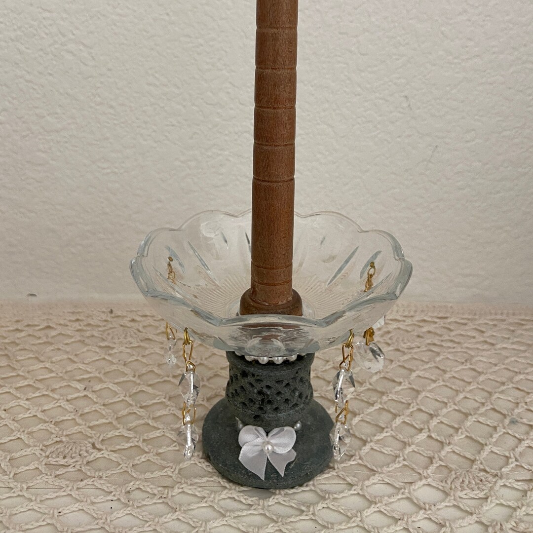 Vintage Clear Candle Bobeche With Crystals 4 Round Etsy