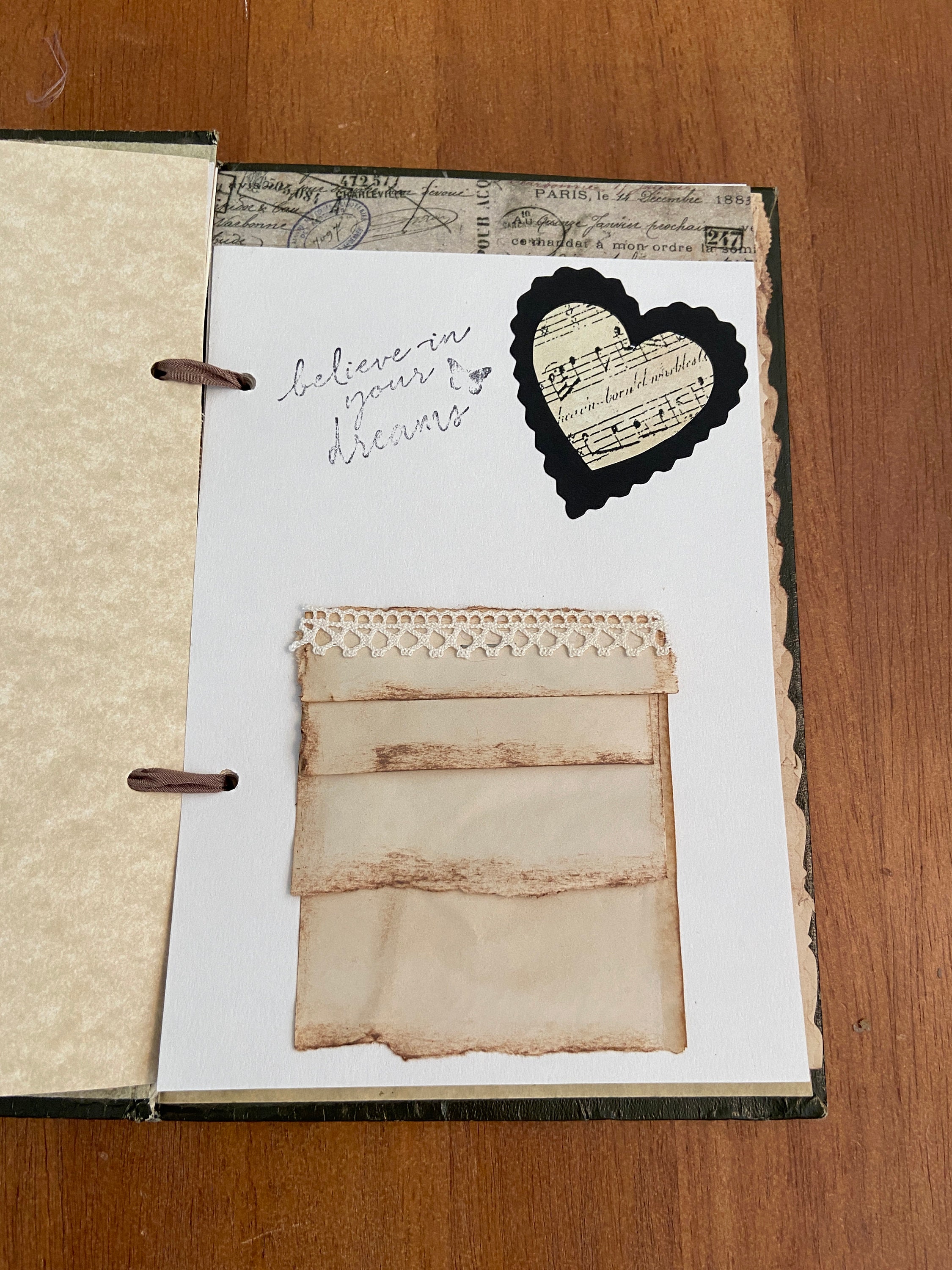 Embellished Vintage Book Cover Journal 20 Double Sided Pages Etsy