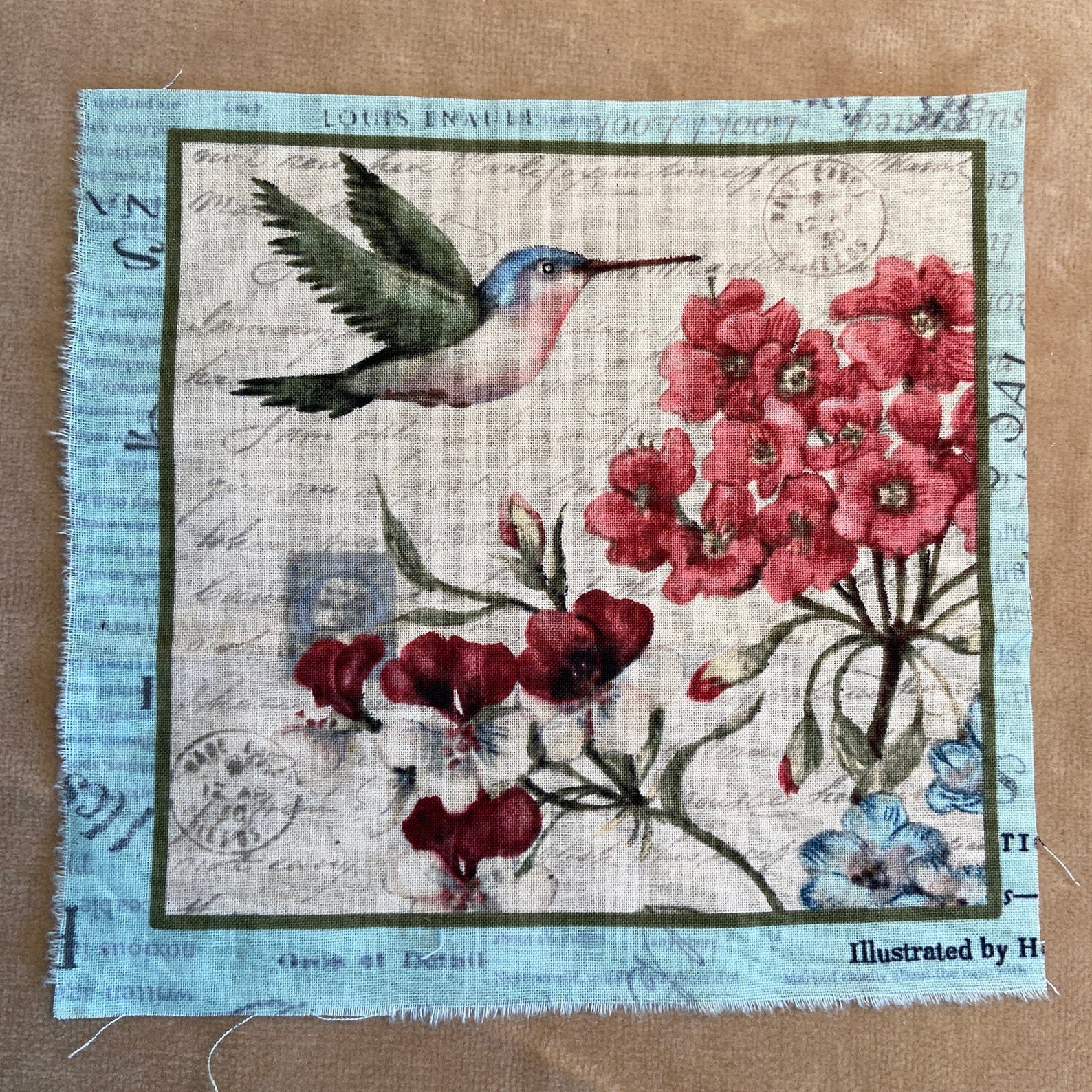 Hummingbird Panels 100 Cotton Fabric Square Panels 6x Etsy