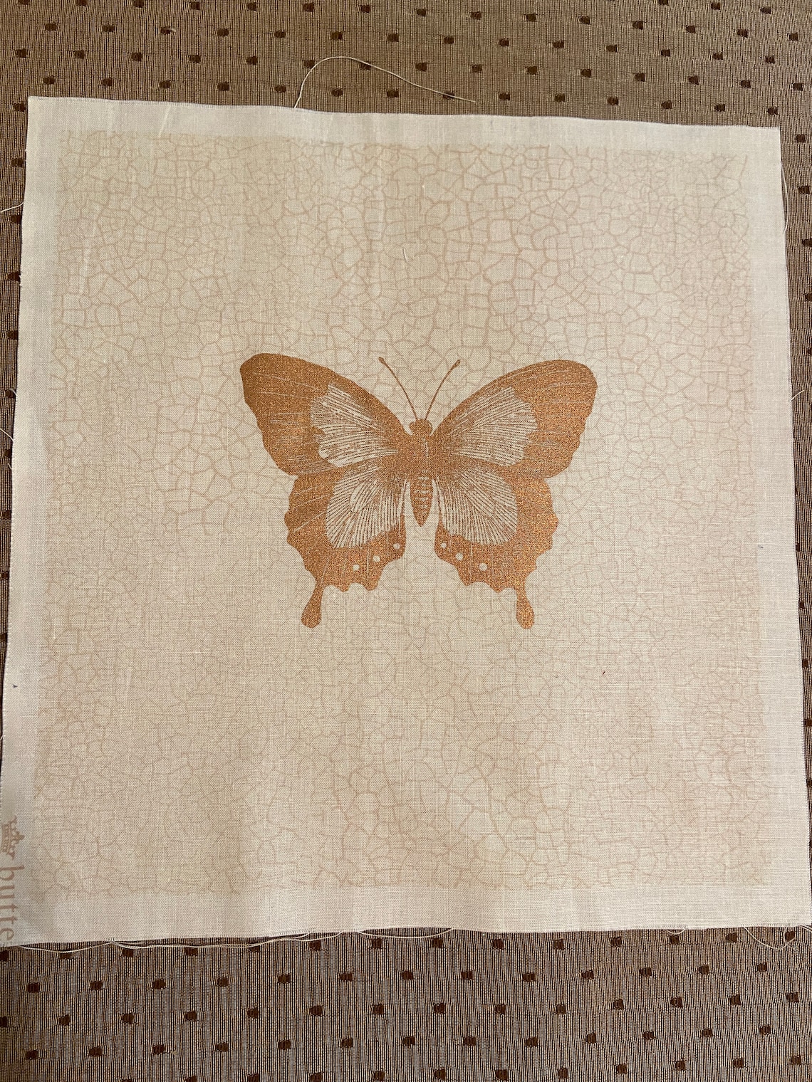 Two Cotton Fabric Panels Squares 11x 11 Gold / Etsy