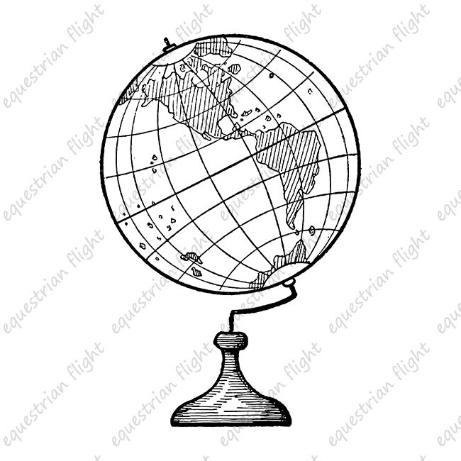 Printable Globe Image Antique Globe Illustration World Globe Printable ...