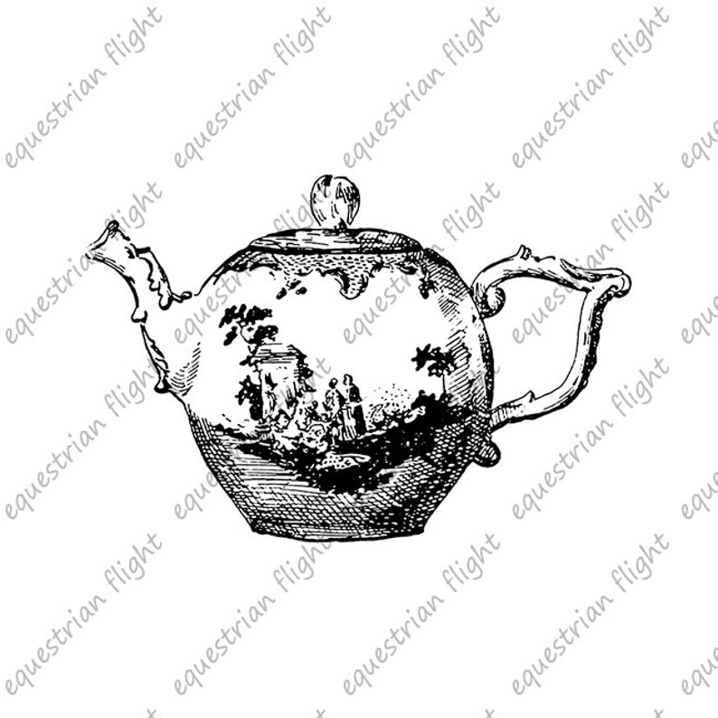 INSTANT DOWNLOAD Antique Teapot Image Vintage Teapot Teacup Etsy