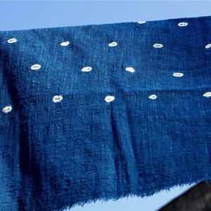 Shibori Indigo Vintage Scarf Women Gift idea Blue Scarf Starry Natural hand dyed Plant dyes Chinese Tie dye Thealese image 4