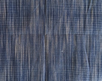 Indigo Hand Woven Fabric - Vintage blue & white Tablecloth/ Tea towel - Blue Homespun - Natural Shibori hand dyed/ Plant dyes  - Tie dyed