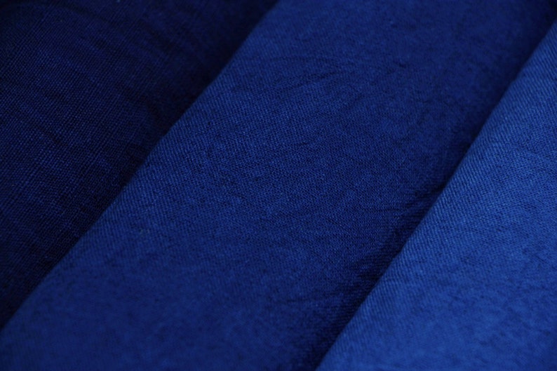 Tie dyed Plain indigo Cotton fabrics Natural Plant dyes Hand dyed blue cloth Shibori dyed Cotton Clothing Supplies Sashiko boro fabric image 3
