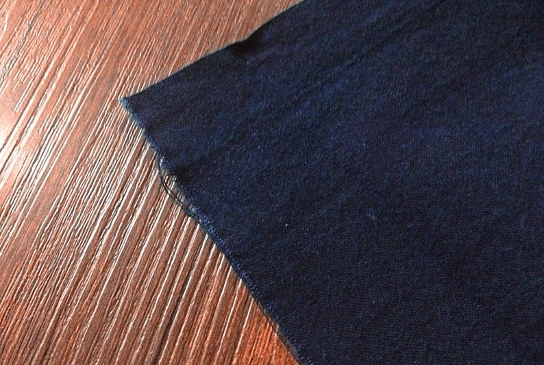 Shibori Deep Indigo Solid color Cotton Fabric Vintage Deep Blue Table cloth Natural hand dyed/Plant dyes Tie dyed plain Clothing image 3