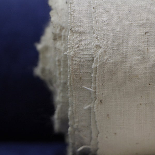 Panno di canapa tessuto a mano bianco Hmong - Tessuto bianco vintage - Homespun