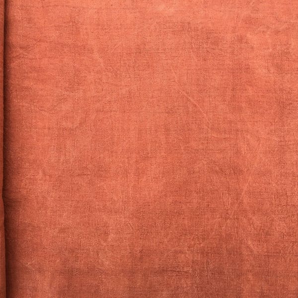 Tissu en coton rouge brique avec teintures végétales naturelles - Nappe tissée à la main rouge brique teinte unie - Tissu rouge brique tissé à la main