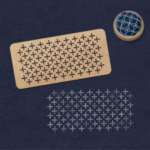 Plantilla acrílica para Sashiko / PUNTADA EN CUADRÍCULA - Plantilla para Sashiko - Plantilla para acolchado - Patrón Doji para bordado Sashiko de patchwork - Estilo índigo boro