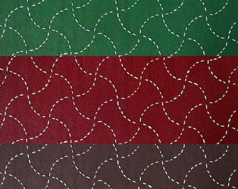 Runner da tavola in cotone Sashiko / Contrappesi - Tovaglia da tè con ricamo a doppio strato - Trapuntatura in tessuto cucito a mano - Tessuto decorativo in stile Boro