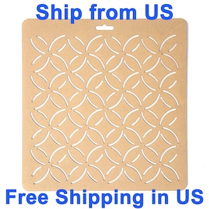 Sashiko Stencils by Acrylic | Petals - Sashiko Embroidery Pattern - Quilting Stencils Petals pattern Japanese Boro style