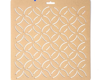 Sashiko Stencils by Acrylic | Petals - Sashiko Embroidery Pattern - Quilting Stencils Petals pattern Japanese Boro style
