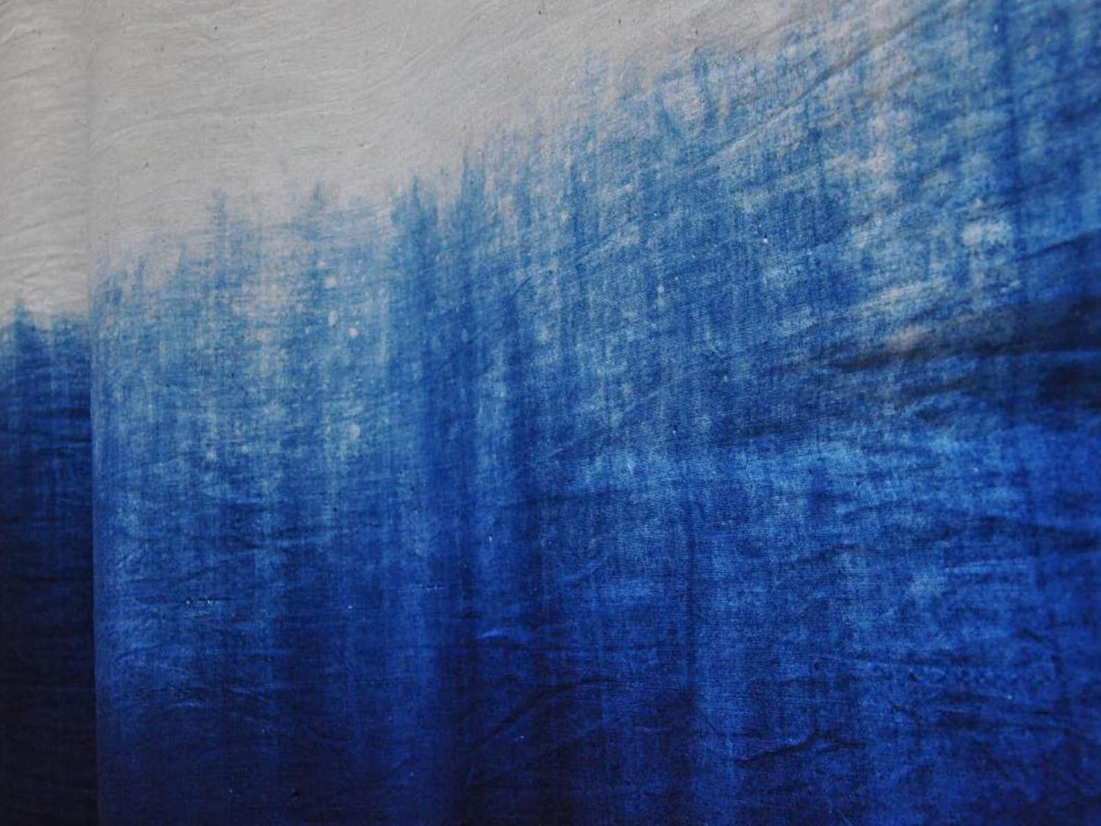 Gradient Plant Dyes Indigo Blue Fabric Shibori Dyed Hand Etsy