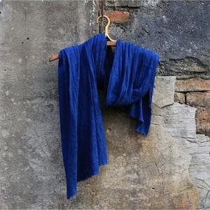 Shibori Indigo Unisex Scarf - 100% of Cotton - Gift idea - Vintage Blue Scarf - Natural hand dyed - Plant dyes - Chinese Tie dye - Thealese