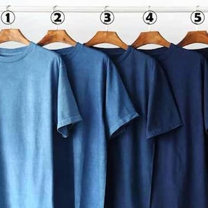 Indigo blue Unisex cotton T-shirt shibori tie dye natural color Tee Clean soft fashion Tops Summer unisex Tees Hand dyed/ plant dyes image 2
