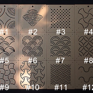 Acrylic Stencil for Sashiko - Sashiko Stencil Quilting Stencil - Patchwork Sashiko Embroidery Pattern - Indigo Sashiko boro style - 12 types