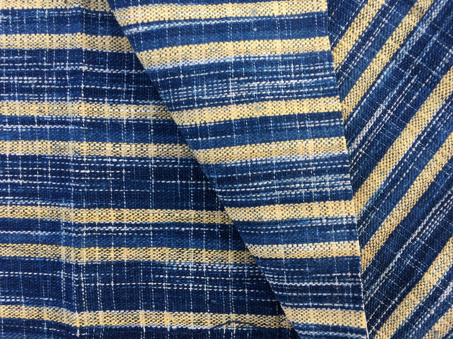 Natural Indigo Yellow Hand woven Cotton Fabric Shibori Etsy