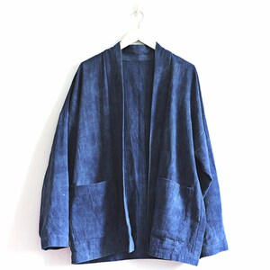 Shibori/Kimono jackets/Coats/Cotton Fabric/Adult/Blue/Indigo/Vintage/Natural hand dyed/Plant dyes/Clothing/Japanese/Tie dye/China/Thealese image 2