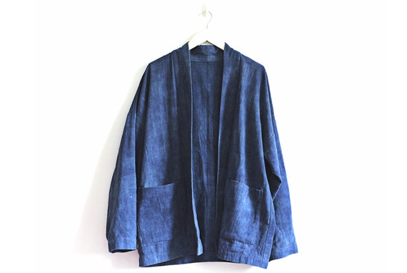 映水作　唐子　古布　ミニサイズ Vintage Japanese Silk Haori Kimono Coat, Red and White