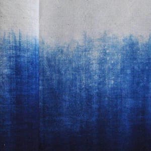 Gradient Plant dyes Indigo blue Fabric Shibori dyed Hand woven Table cloth Tie dyed / Shibori dyed / Natural hand dyed Sashiko supply image 3