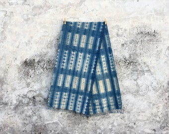 Have A Washed Vintage Look Indigo Scarf - Men/ Women Blue Handwoven Scarf - Valentine's Gift idea - Natural Plant dyes Hand dyed Tie dyed