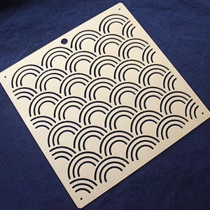 Acrylic Stencil for Sashiko WAVE - Sashiko Stencil Quilting Stencil - Patchwork Sashiko Embroidery Pattern - Indigo Sashiko boro style