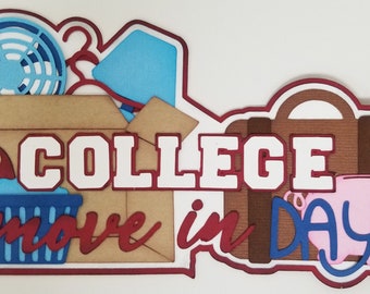 College Move In Day Title Premade Paper Piecing Scrapbook Scrapbooking Die Cut