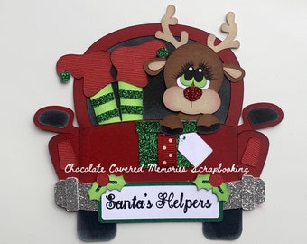 Santa's Helper Truck Title Premade Paper Piecing Scrapbook Scrapbooking Die Cut