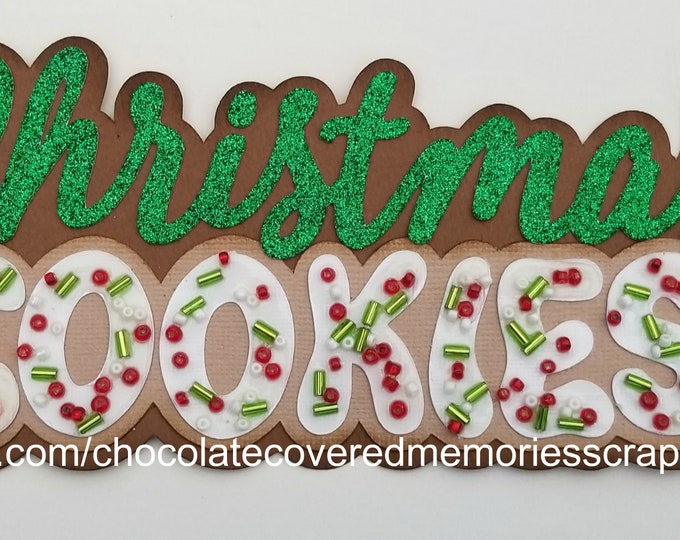 Christmas Cookies Title Holiday Premade 12x12 Paper Piecing for Scrapbook Page Layout Scrapbooking Die Cut Cuts