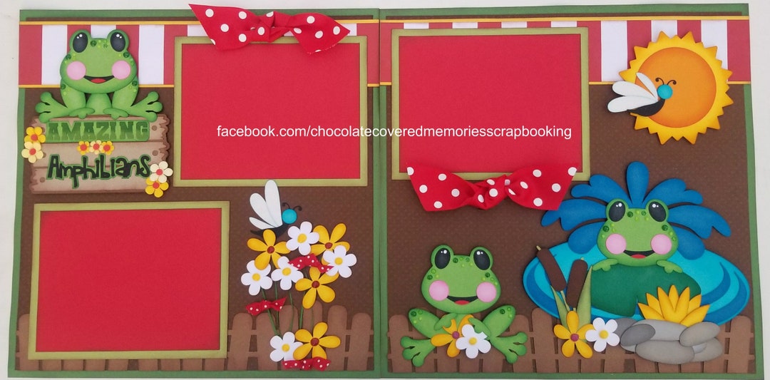 Amazing Amphibians Frog Layout 12x12 Premade Scrapbook Layout Etsy