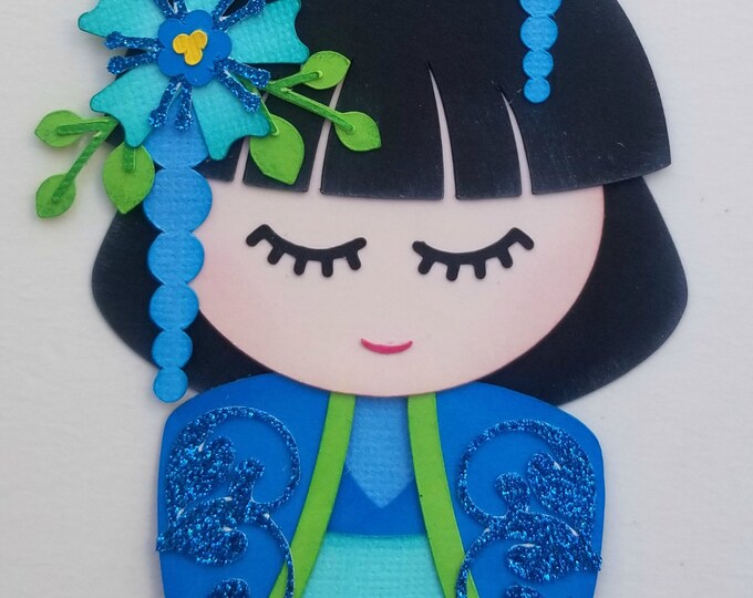 Kokeshi Doll Hoshi Premade Paper Piecing Scrapbook Scrapbooking Die Cut