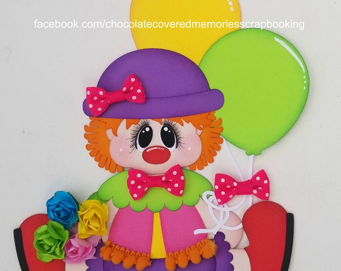 Circus Clown Premade Paper Piecing Scrapbook Scrapbooking Die Cut