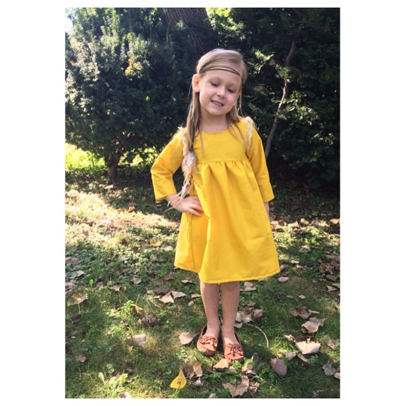 mustard yellow toddler dress
